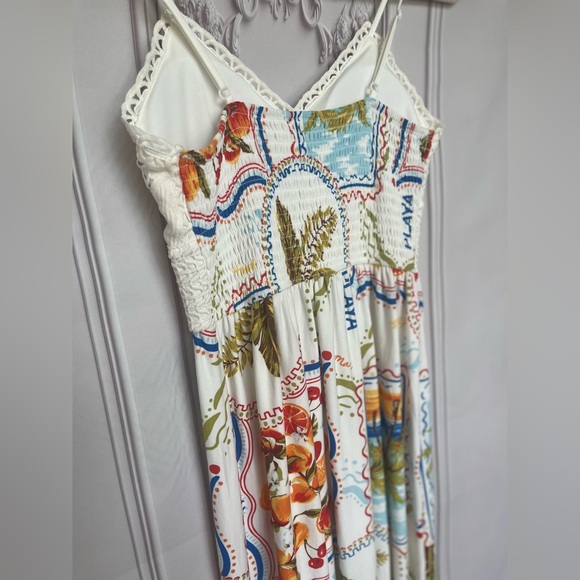 Derek Heart Small Boho Maxi Dress | Crochet Lace Top | Playa Print.  NWT! - Picture 8 of 10
